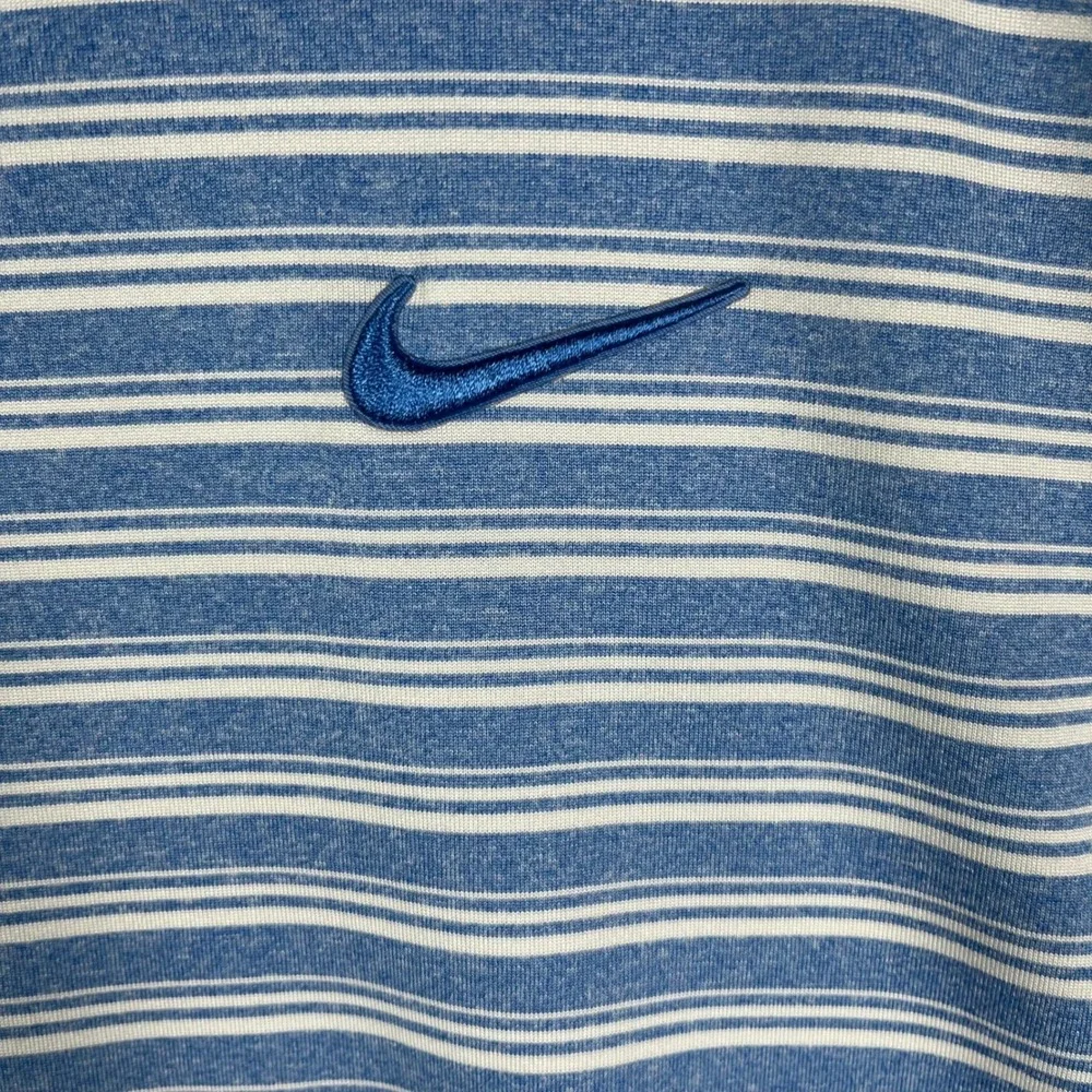 Nike Dri-FIT Polo Shirt‎ Mens XXL Blue Striped Short Sleeve Golf Performance